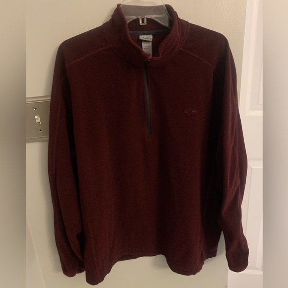 Champion Men’s XL Burgundy Wine Fleece Pullover 1/4 Zip Shirt Jacket EUC - Picture 3 of 4